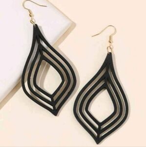 Black Wooden Earrings